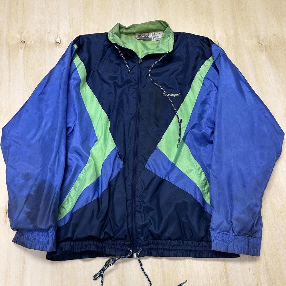 Vintage MacGregor Windbreaker Jacket Mens Medium Multicolor Full Zip Colorblock